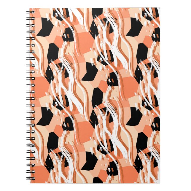 Cuaderno Patrón de moda abstracto sin inconvenientes con du (Frente)