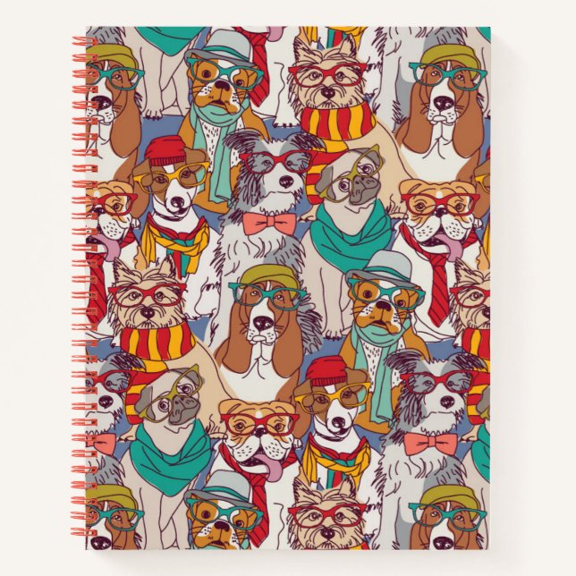 Cuaderno Patrón De Moda De Cachorro Cuto (Anverso)
