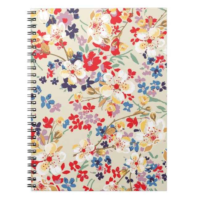 Cuaderno Patrón de moda en flores pequeñas (Frente)