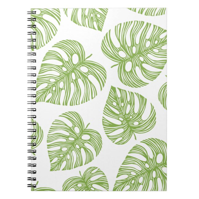 Cuaderno Patrón de moda tropical sin soldadura con palma ex (Frente)