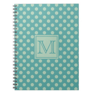 Cuaderno Patrón de Monograma de Puntos Turquesa