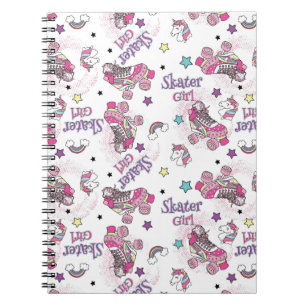Cuaderno Patrón de monopatín de unicornio de niña skater li