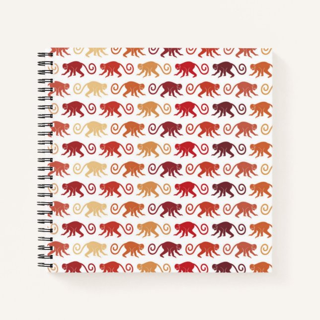 Cuaderno Patrón de monos rojos (Anverso)