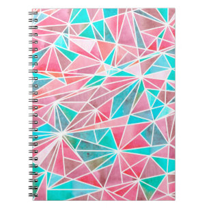 Cuaderno Patrón de mosaico abstracto de acuarela