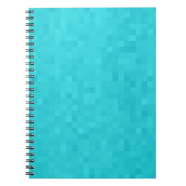 Cuaderno Patrón de mosaico azul acuático, (Frente)