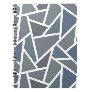 Cuaderno Patrón de mosaico azul-gris