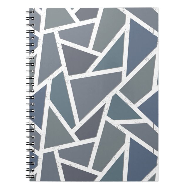 Cuaderno Patrón de mosaico azul-gris (Frente)