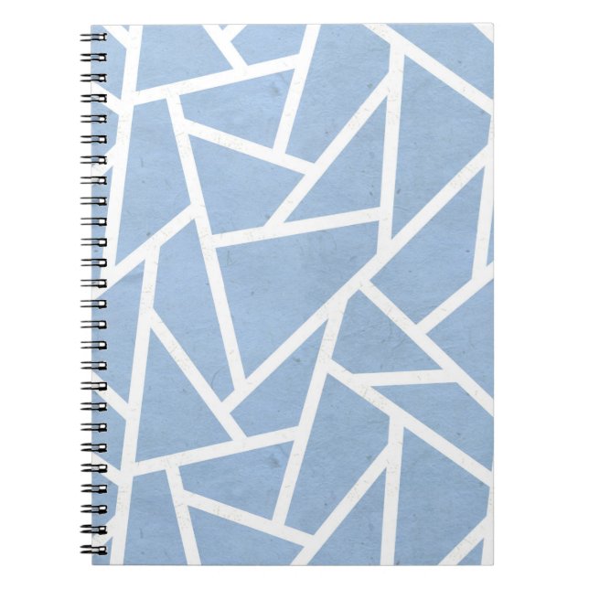 Cuaderno Patrón de mosaico azul pálido y blanco (Frente)