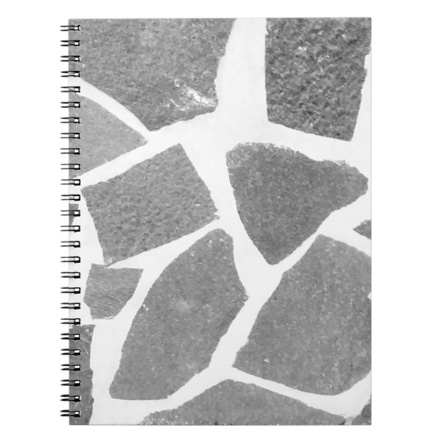 Cuaderno Patrón de mosaico blanco gris de moda, mosaicos de (Frente)