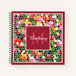 Cuaderno Patrón de mosaico colorido personalizado