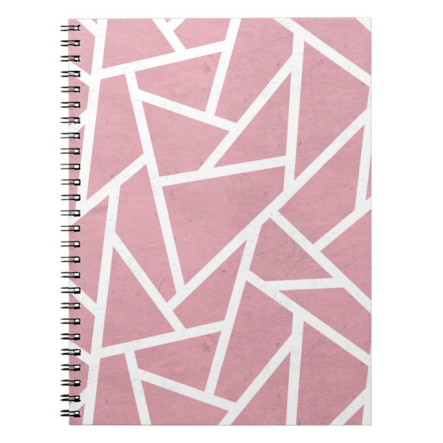 Cuaderno Patrón de mosaico de coral y blanco (Frente)