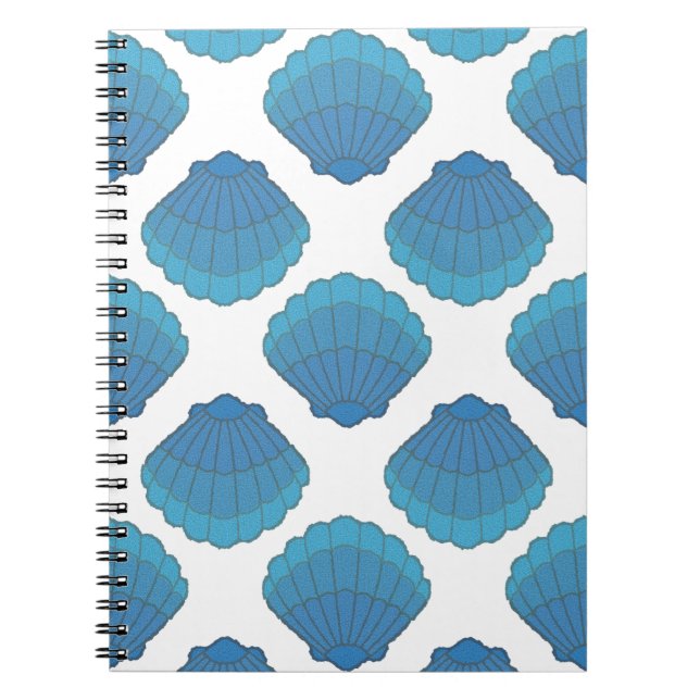 Cuaderno Patrón de mosaico de las conchas azules (Frente)