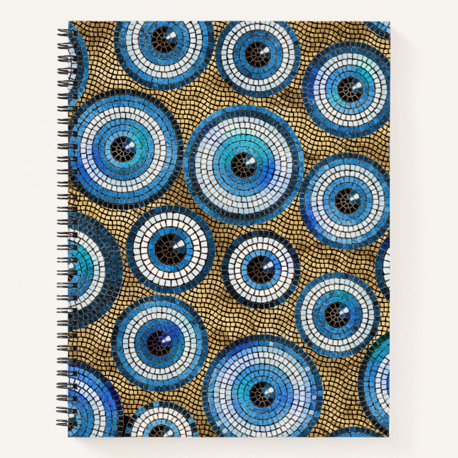 Cuaderno Patrón de mosaico de ojos malvados (Anverso)