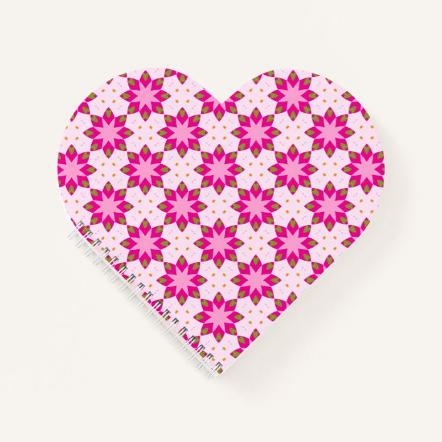 Cuaderno Patrón de mosaico de pétalo rosa (Anverso)