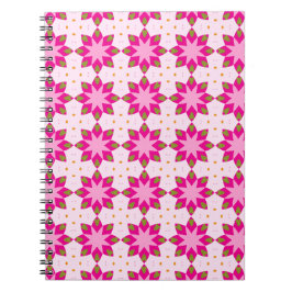 Cuaderno Patrón de mosaico de pétalos rosados