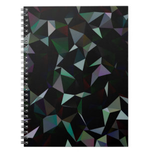 Cuaderno Patrón de mosaico de triángulo negro oscuro. Ilu g
