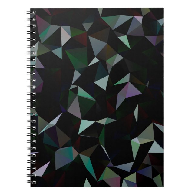 Cuaderno Patrón de mosaico de triángulo negro oscuro. Ilu g (Frente)