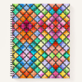 Cuaderno Patrón de mosaico del arco iris