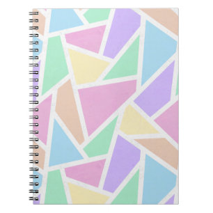 Cuaderno Patrón de mosaico del arcoiris pastel