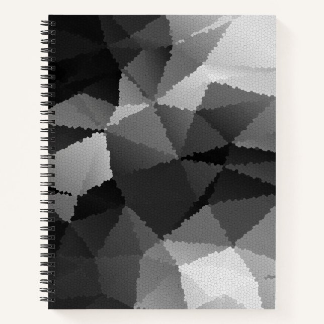 Cuaderno Patrón de mosaico en blanco y negro (Anverso)
