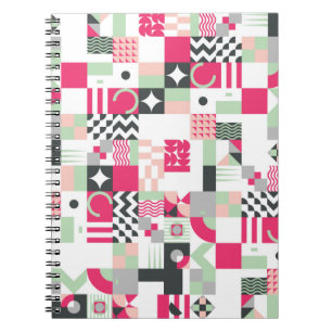 Cuaderno Patrón de mosaico geométrico contemporáneo sin fis