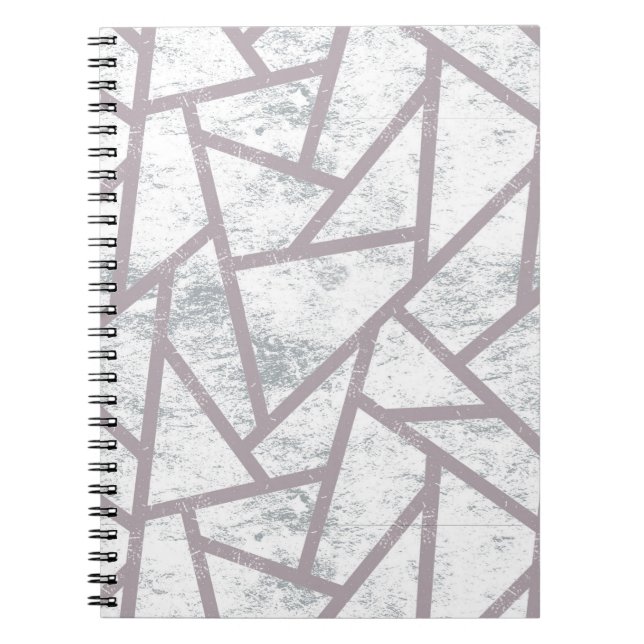 Cuaderno Patrón de mosaico gris pálido (Frente)