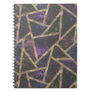 Cuaderno Patrón de mosaico morado y dorado