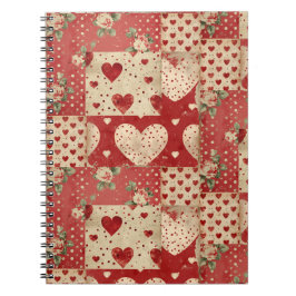 Cuaderno Patrón de mosaico rojo de Shabby Chic