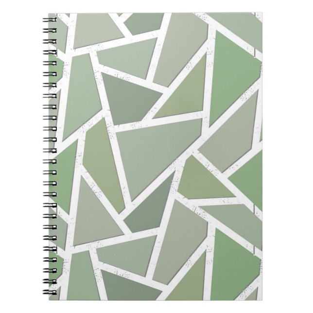Cuaderno Patrón de mosaico verde oliva (Frente)