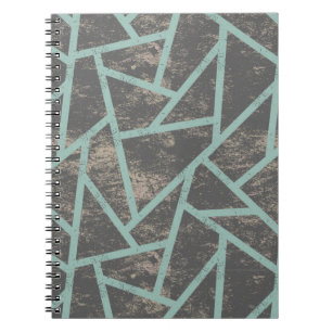 Cuaderno Patrón de mosaico verde pálido y gris
