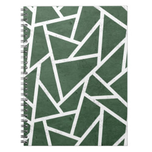 Cuaderno Patrón de mosaico verde y blanco