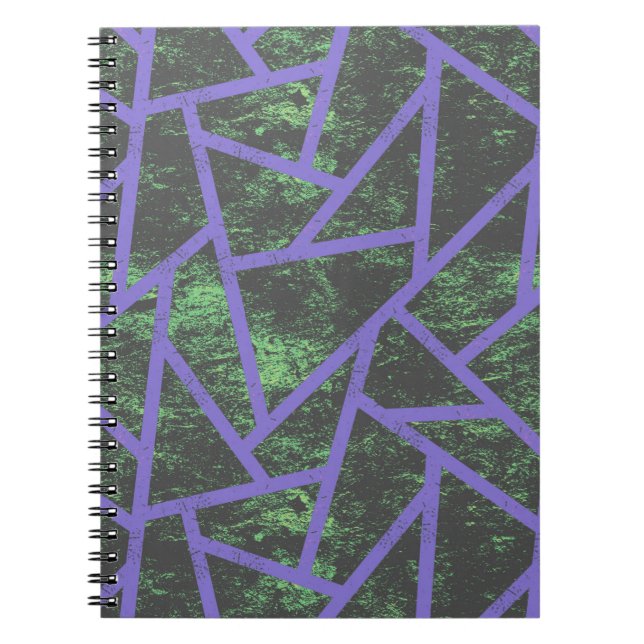 Cuaderno Patrón de mosaico violeta y verde (Frente)