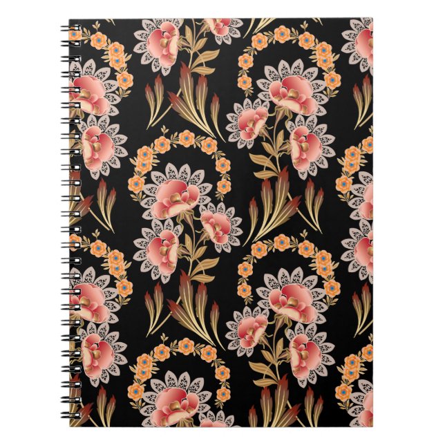 Cuaderno patrón de motivos florales de mughal (Frente)