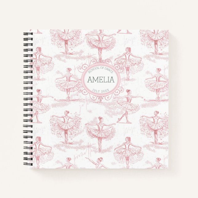 Cuaderno Patrón de movimiento de Ballerina ID738 rosa (Anverso)