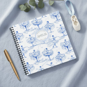 Cuaderno Patrón de movimientos de bailarina azul ID738