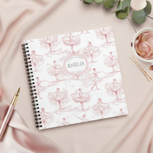 Cuaderno Patrón de movimientos de bailarina rosa ID738