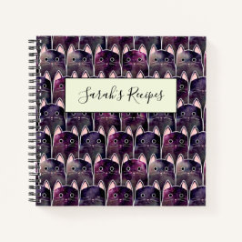 Cuaderno Patrón de muchos gatos galácticos