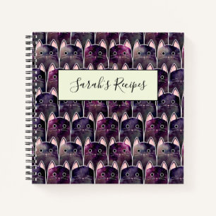 Cuaderno Patrón de muchos gatos galácticos