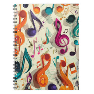 Cuaderno Patrón de música colorido