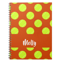 Cuaderno Patrón de naranja de pelota de tenis verde