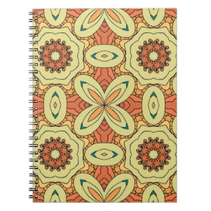Cuaderno Patrón de naranja étnico sin fisuras con mandala. 