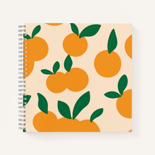 Cuaderno Patrón de naranjas de frutas cítricas con estilo m (Anverso)