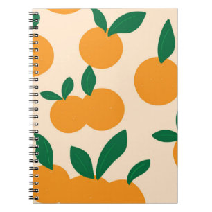 Cuaderno Patrón de naranjas de frutas cítricas con estilo m