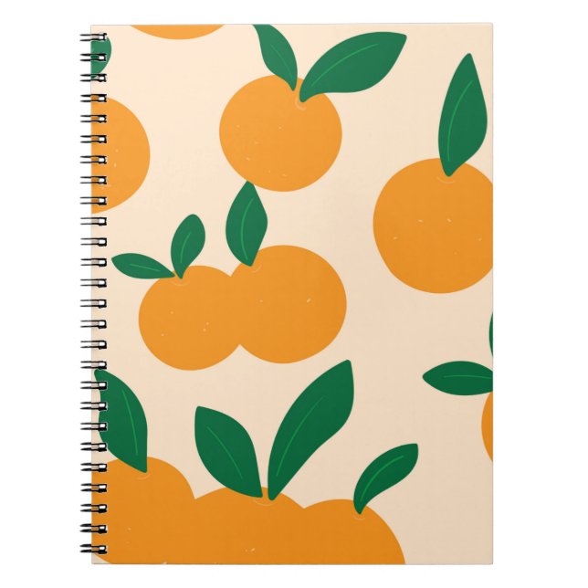 Cuaderno Patrón de naranjas de frutas cítricas con estilo m (Frente)