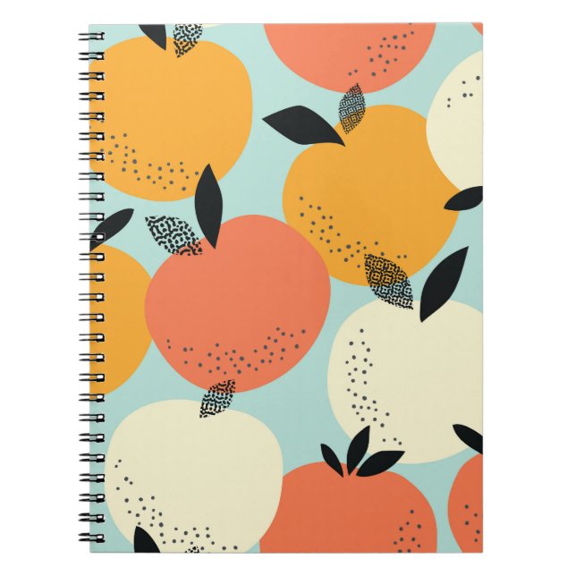 Cuaderno Patrón de naranjas: Diseño Vibrante y sin inconven (Frente)