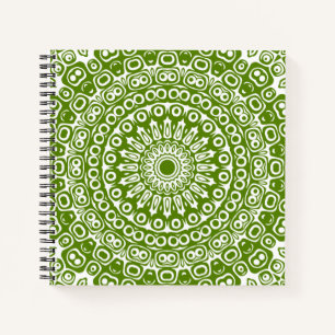 Cuaderno Patrón de Naturaleza Mandala Verde