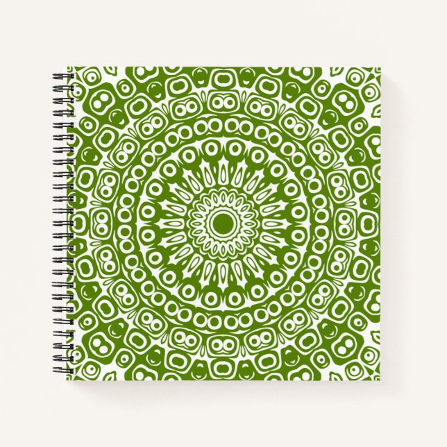 Cuaderno Patrón de Naturaleza Mandala Verde (Anverso)