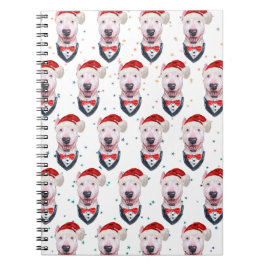 Cuaderno Patrón de Navidad de perro Bull Terrier lindo