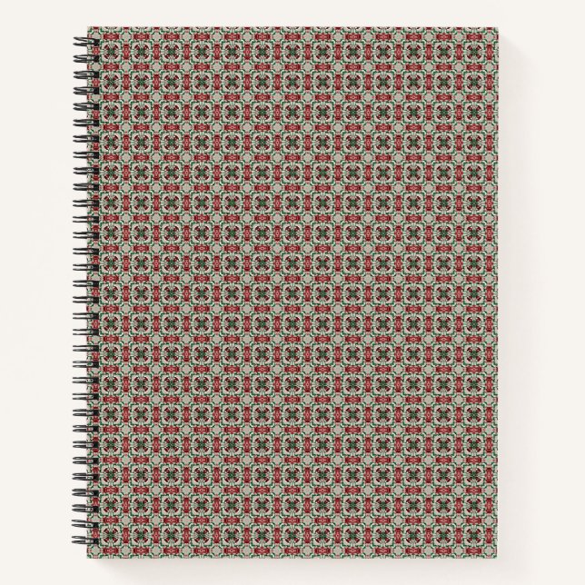 Cuaderno Patrón de Navidad ecléctico rústico grungy silenci (Anverso)