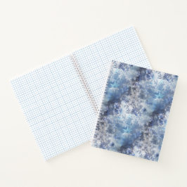 Cuaderno Patrón de Navidades azules texturados de hielo y n